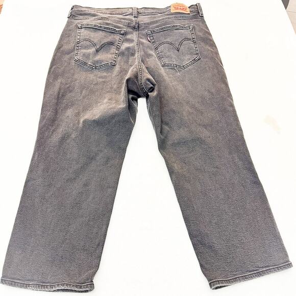 Levi's Wedgie Straight Charcoal Black Button Fly Denim Jeans Size 20 Women - Picture 3 of 9